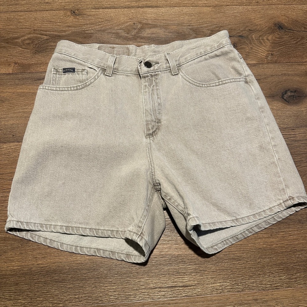Vintage Riders Lee Tan Khaki Denim High Waisted Jean Shorts Womens Size 20